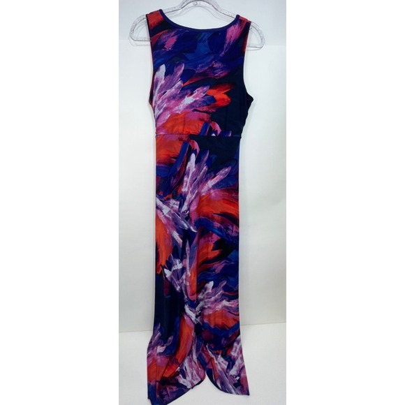 Glamour Multi Color Print Maxi Dress Size 10 Sleeveless - Picture 8 of 8